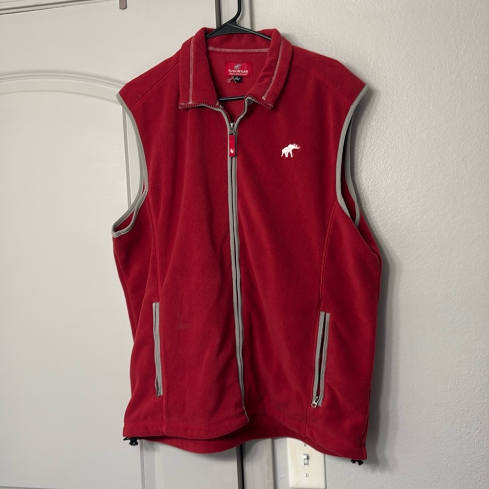 Crimson red zip up Alabama vest